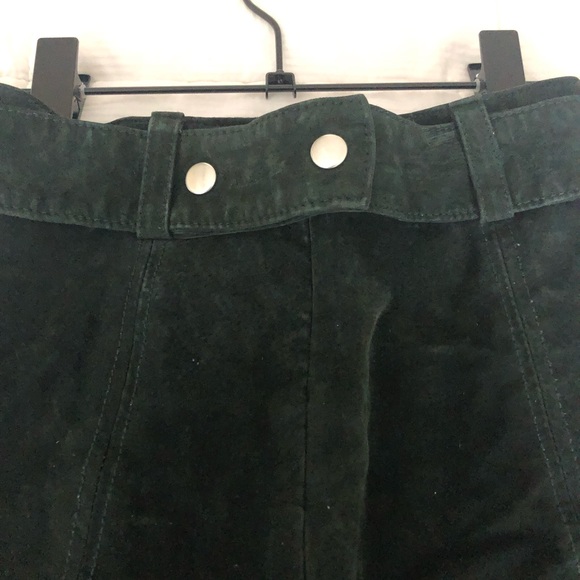 🪲 Zara Women Stunning Belted Green Suede Skirt 🪲 - Picture 4 of 12